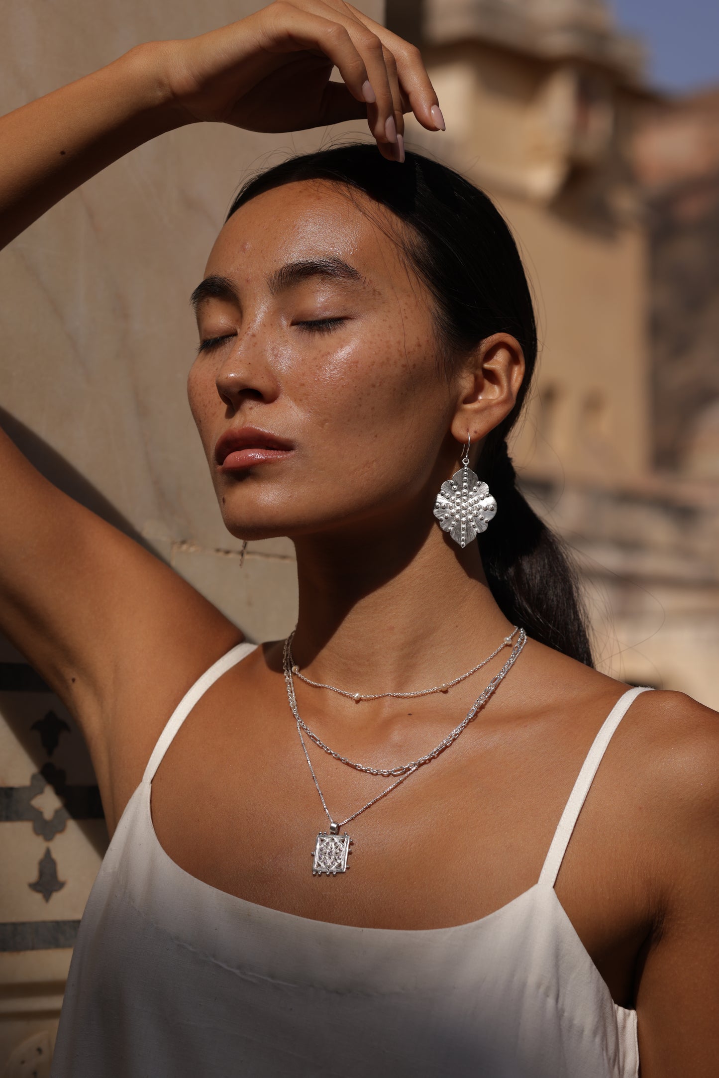 Granulated Ashram Window Earrings - Limited Edition