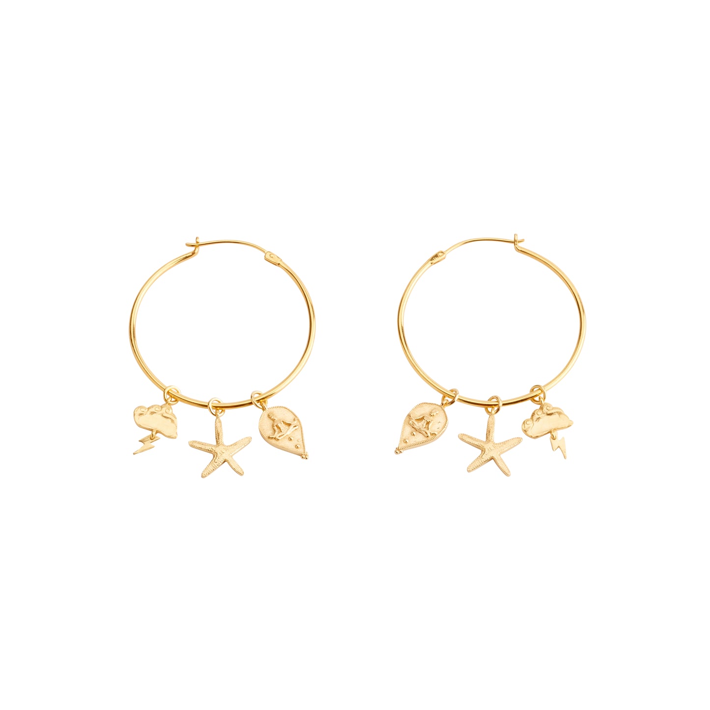 Multi Charm Hoop Earrings