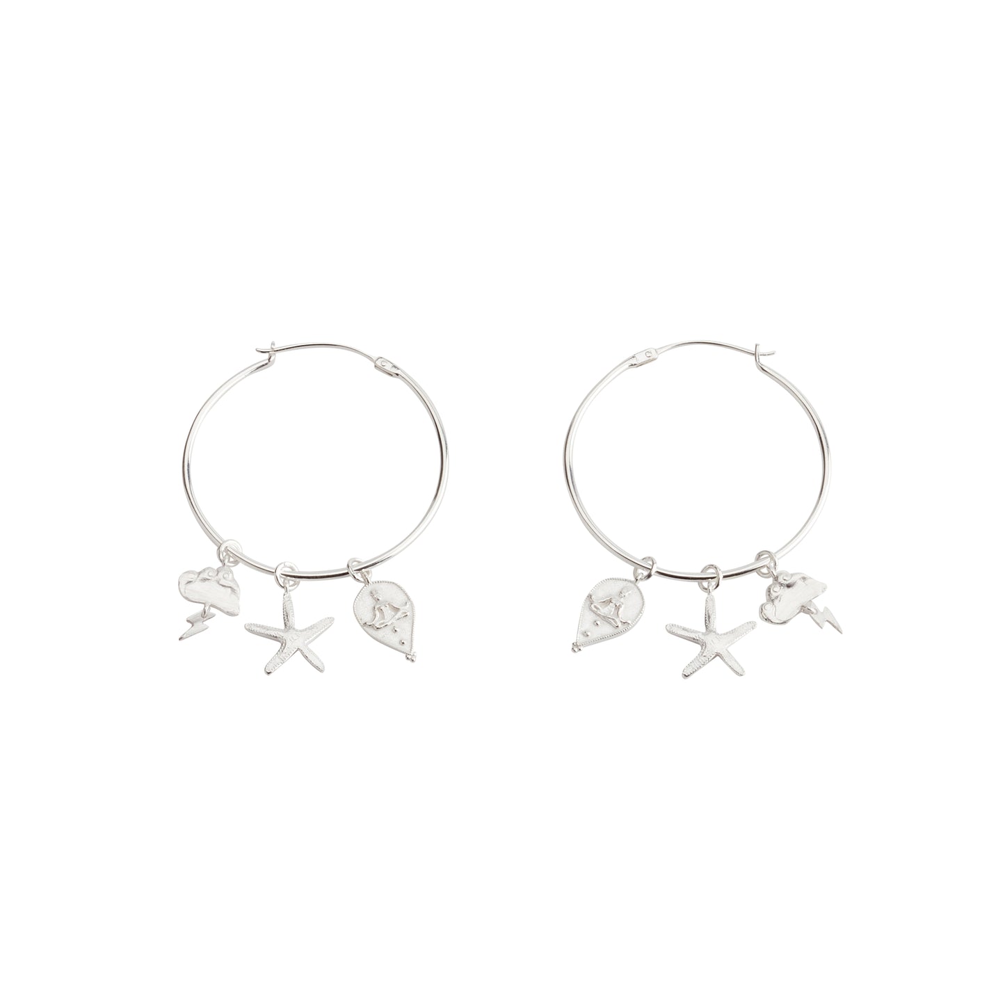 Multi Charm Hoop Earrings